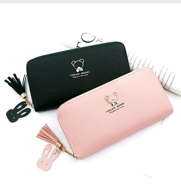 New Women Phone Bags Long Wallets Free Name Engraving Cute Card Holder Zipper Female Purse Minimalist Coin Pocket Women's Wallet