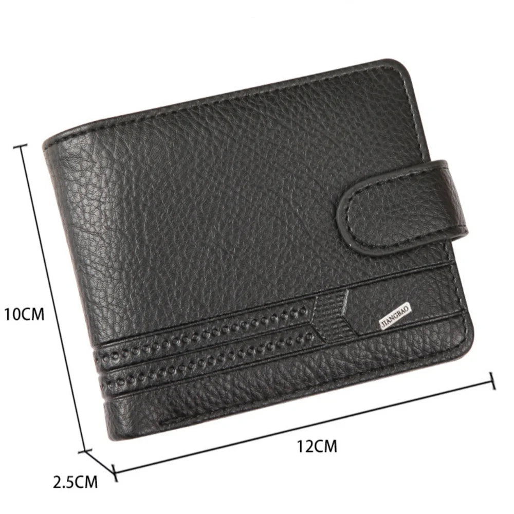 New Men Short Bifold PU Leather Male Hasp Wallet Credit ID Card Holder Men's Wallet Billfold Purse Clutch Men's Purses Money Bag