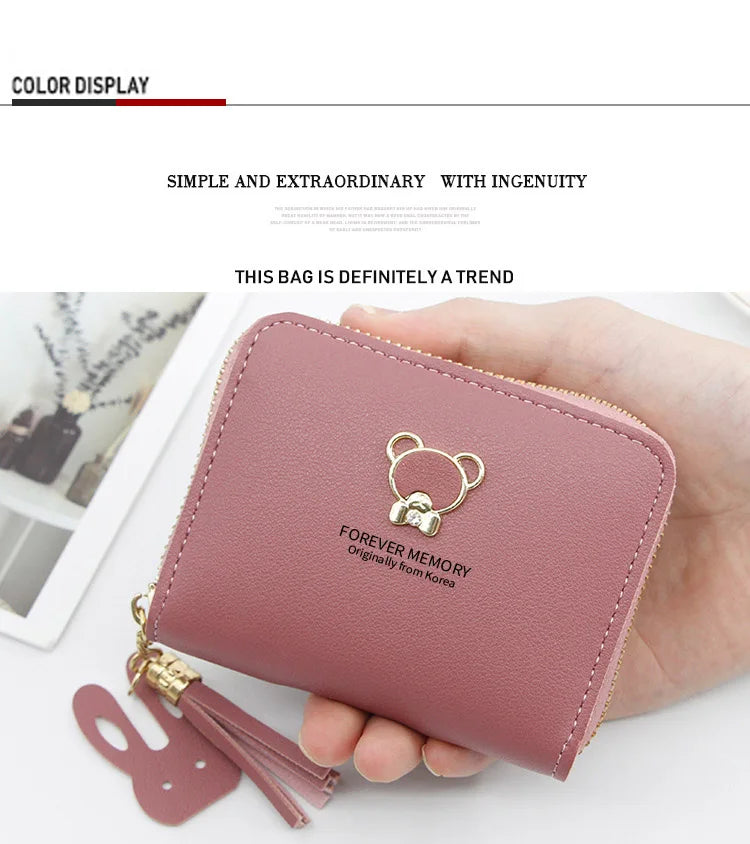 2022 Short Women Wallets Mini Cute Coin Pocket Card Holder Name Engraved Female Purse New Fashion Kpop Small Wallet For Girls