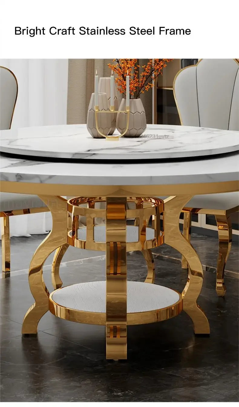 Round Dining Table Kitchen Modern Dining Table Set Small Living Room Apartment Steel Set Home Furniture Mesas Comedor Minimalist