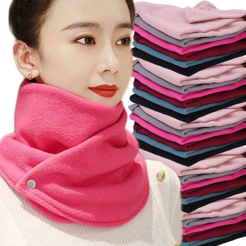 Women Winter Fleece Neck Scarf Thicken Warmth Autumn Neck Sleeve for Men Scarf Scarves Plush Double Layer Neckerchief Scarf Ring