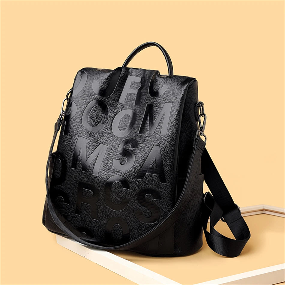 2022 New Women Backpack High Quality Soft Leather Backpack School Bags For Girls Large Capacity Anti-theft Travel Backpack Sac