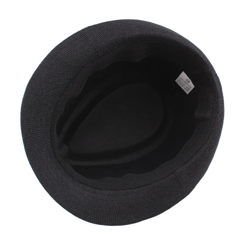 Chapeau de paille à large bord tendance pour hommes et femmes, couleur unie, Fedoras, Jazz, casquette de soleil, extérieur, décontracté, Panama, chapeaux de cowboy