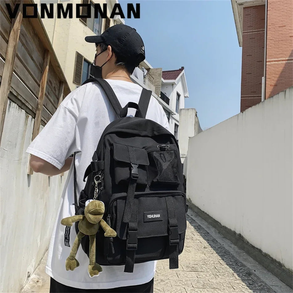 2024 Women School Backpack Black Nylon Bagpack Female Anti Theft Rucksack Casual Lady Travel Bag Korean Back Pack Mochila