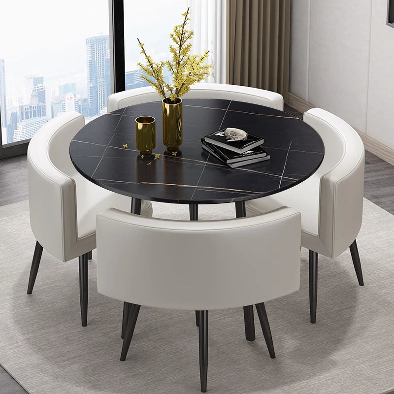 Nordic Lounge Dining Room Sets Luxury Apartment Simple Mobile Dining Room Sets Accent Modern Esstisch Minimalist Furnitures