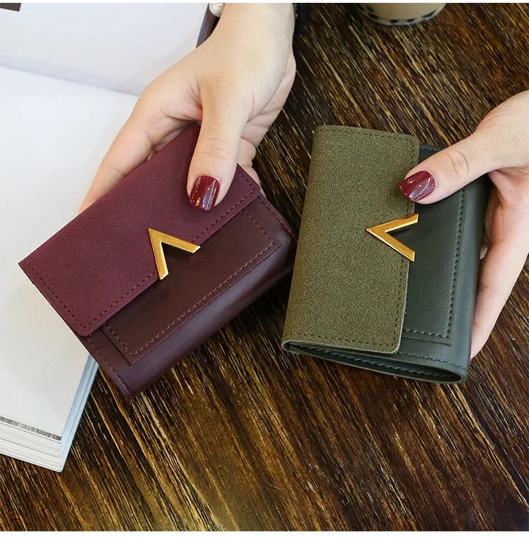 Leather New Women Purse Small Short Leather Wallet Luxury Brand Mini Female Fashion Wallets And Purse Credit Card Holder