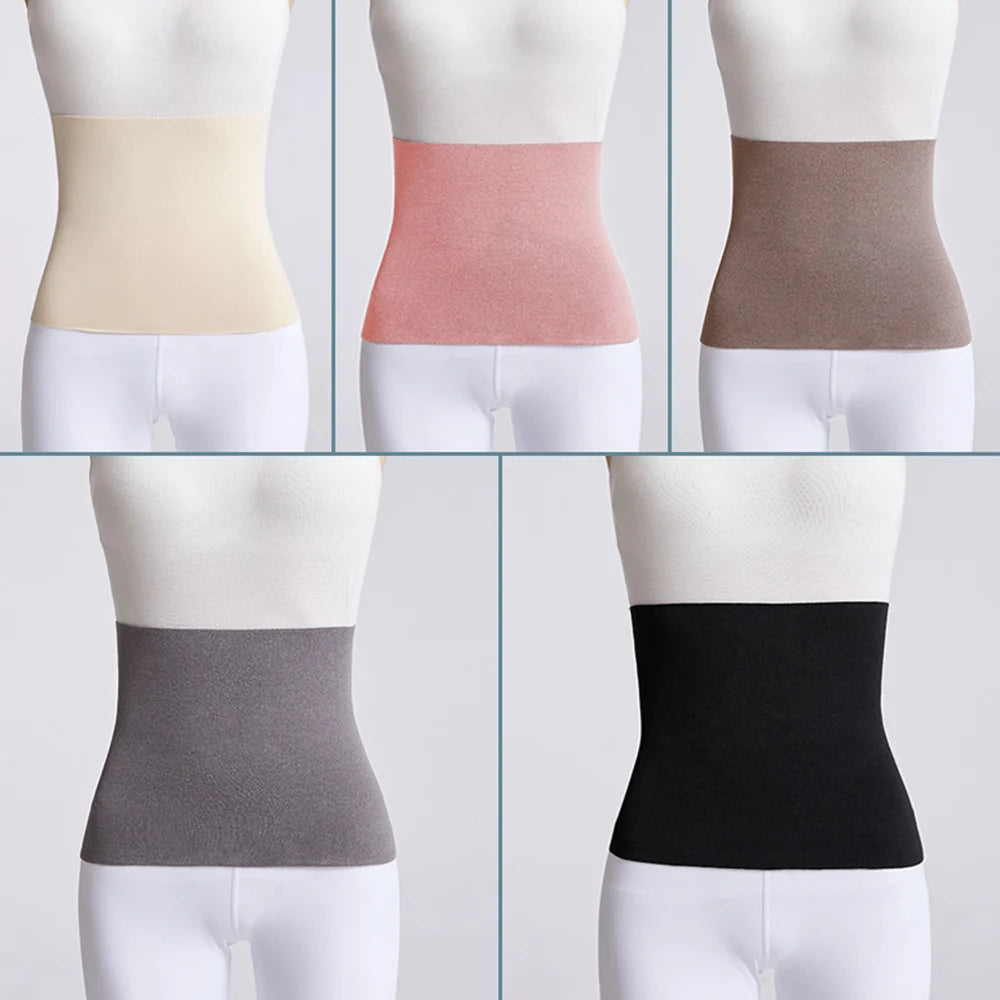 Elastic Cotton Cloth Unisex Thermal Waist Support Abdomen Back Pressure Warmer Inner Wear Winter Cummerbund Stoma Bag Support