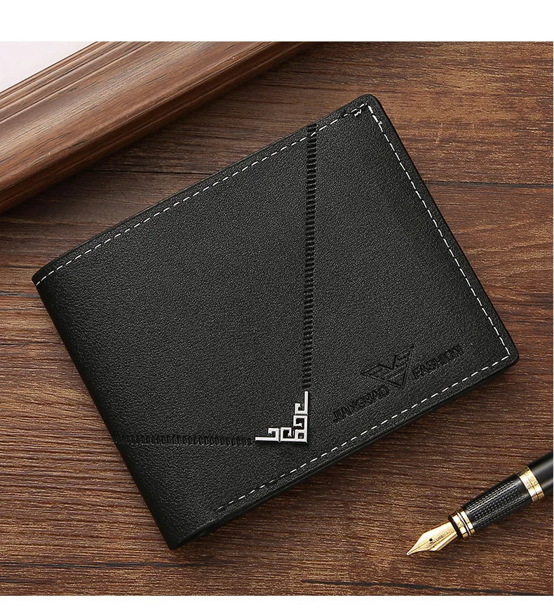 New Men's Wallet Money Bag PU Leather Business Short Wallet Vintage Soft Purse Multi-card Holder Portefeuille Homme Billetera