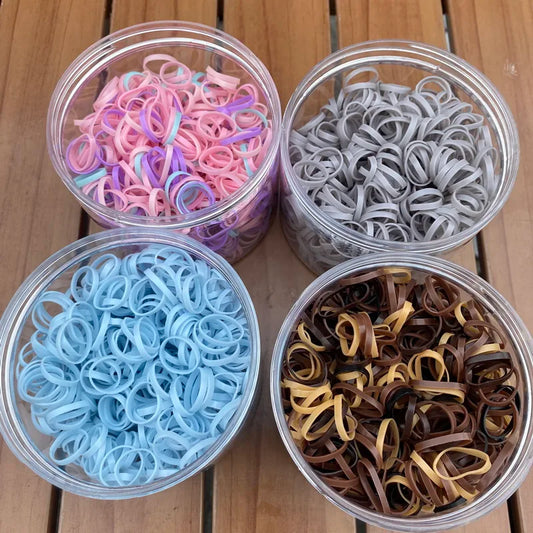 800pcs/set Thick Silicone Hair Rubber Bands For baby Girls transparent hair tie kids small black hair rope child hairbands