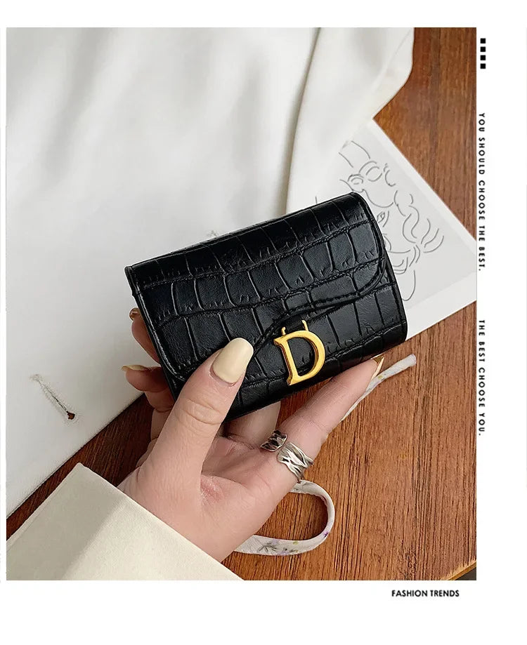 Women Short Wallet Small Fashion Luxury Brand Leather Purse Ladies Card Bag For Women Clutch Female Purse Money Clip Wallet