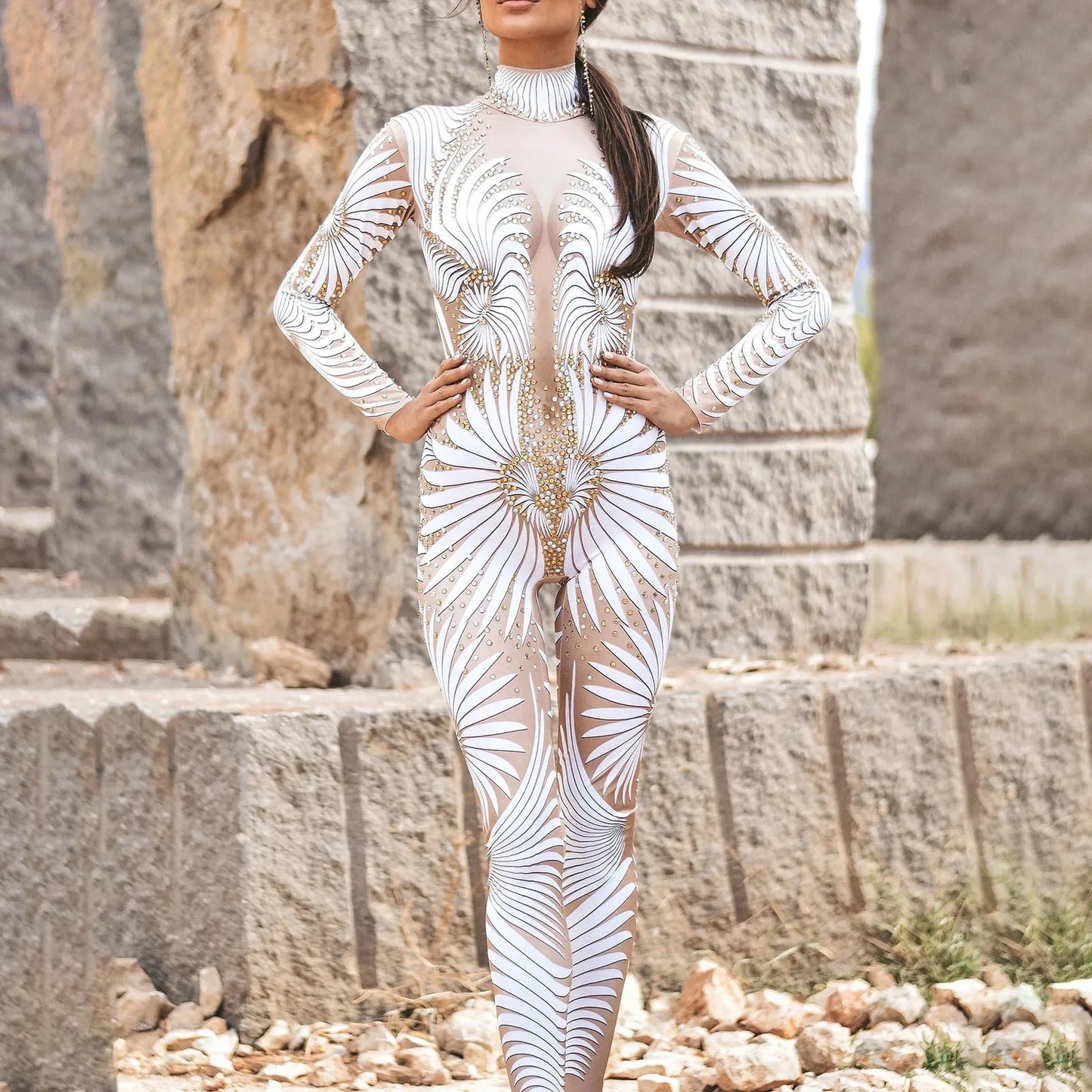 Women Sexy Slim Jumpsuit Cosplay Costume Halloween Party 3D Printing Catsuit Bodysuit Fancy Clothing Fashion Skinny Overall