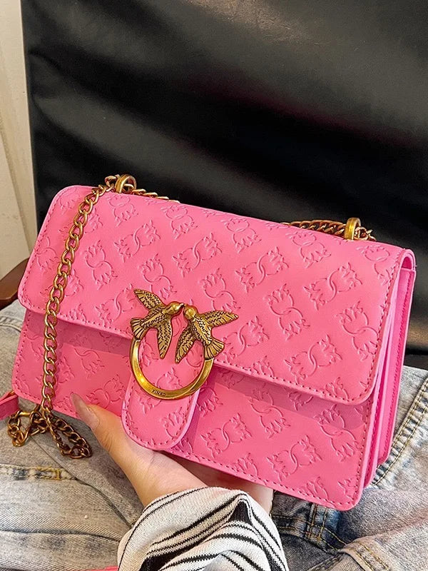 Fashionable and Trendy 2024 Crossbody Bag for Women with Chain and Flower Embossment, Shoulder Bag for All Occasions