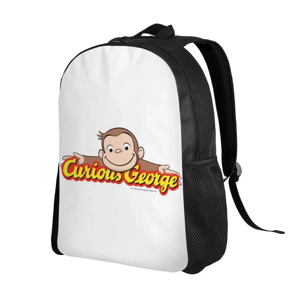 Customized Curious George Backpacks Women Men Casual Bookbag for School College Monkey Bags