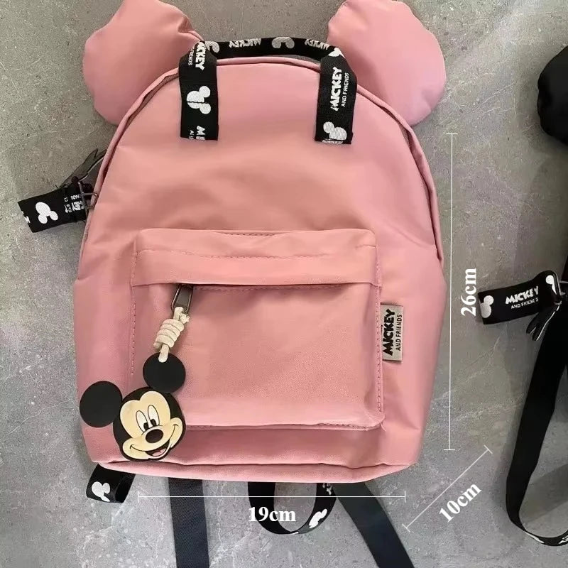 Sac à dos tendance Disney Mickey Mouse pour femme, cartable en toile Minnie, grande capacité, pour filles