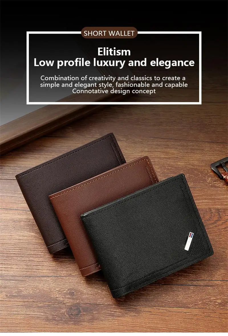 Men Inserts Foldable Wallets Picture Coin Slim Purses Business Money Credit ID Cards Holders Vintage Protection Capacity Bags