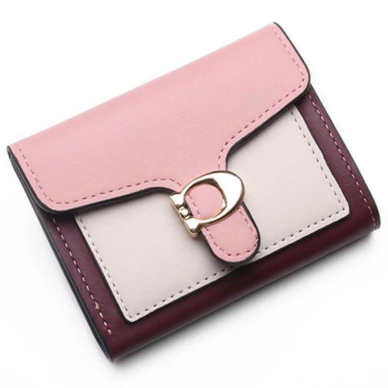 PU Leather Women Wallet Fashion Multi-card Three-fold Money Clip C Letter Coin Purses Women