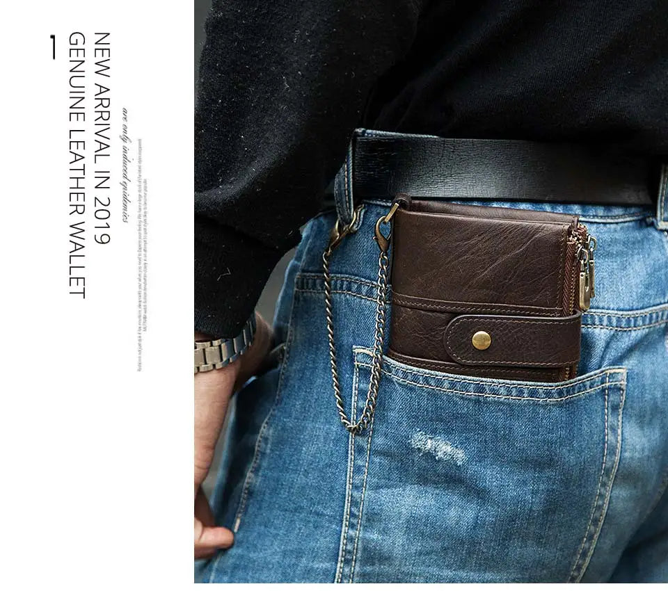 Genuine Leather Wallet Women Short RFID Anti-thef Card Holder Female Hasp Zipper Coin Purse High Quality Clutch Money Bag Portfe