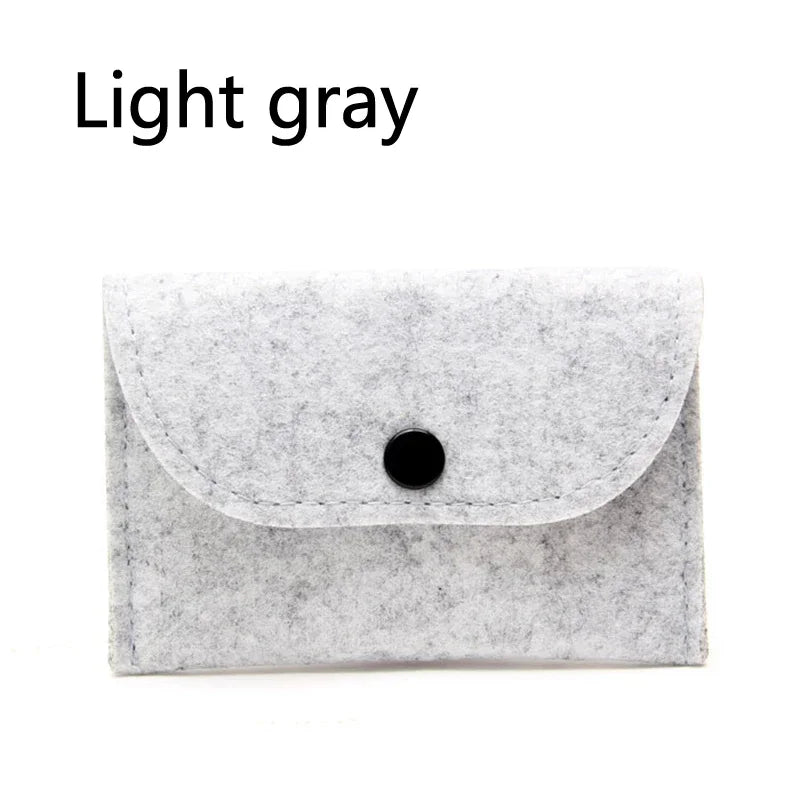 Unisex Felt Coin Purse Bag Women Girls Mini Zipper Coin Wallet Case Casual Square Money Change Card Key Holder Pouch