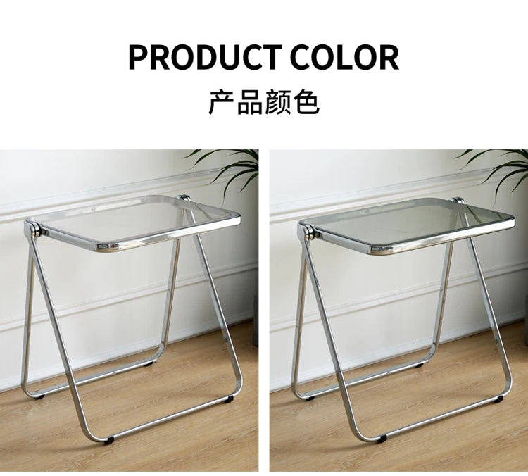 Transparent Folding Table and Chair Set Modern Acrylic Furniture Compact Space-Saving Chairs for Bedroom and Balcony