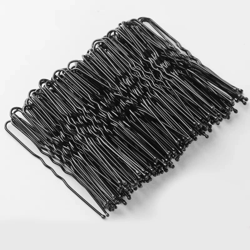 Black Hair Clips U-Shaped Bobby Pin Women Invisible Wavy Hairpin Hairstyle Styling Metal Hair Grips Barrette Hair Accessories