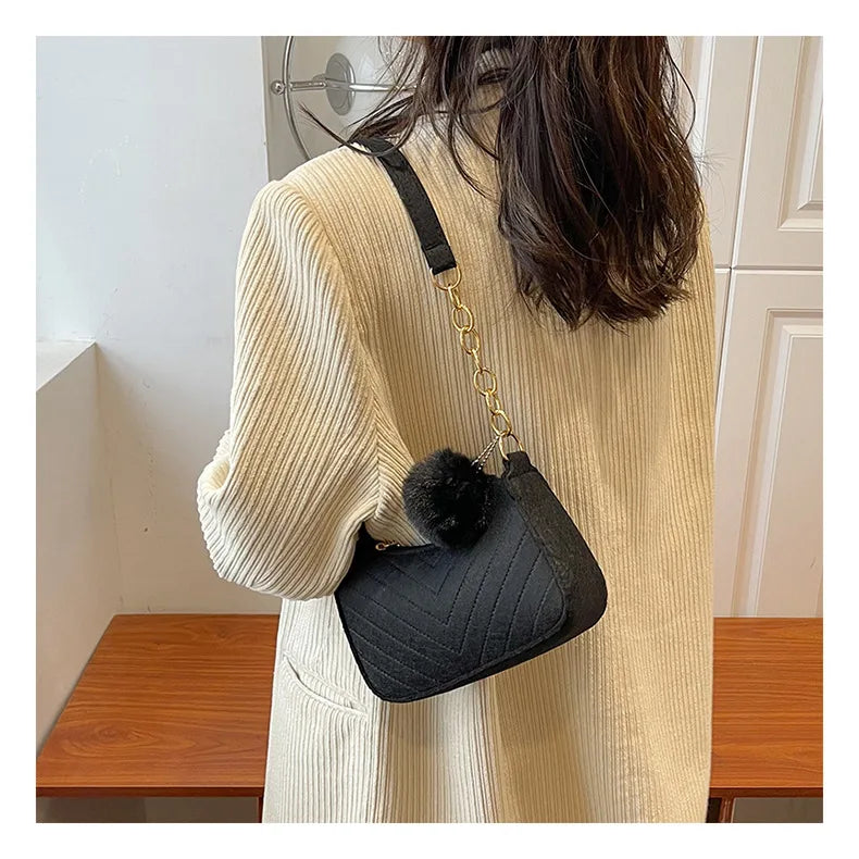 Mini Underarm Bag Female Chain Shoulder Pouch Hot Sale Ladies PU Leather Fashion Women Handbag Solid Color Casual Bags