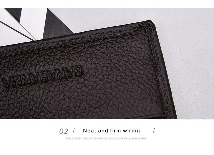 Genuine Leather Men's Wallet Short Money Clip Soft Leather Purse For Man Buckle Multi Card Position Zippe Wallet Men