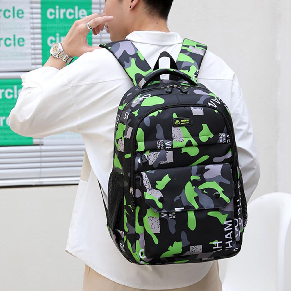 Student Backpack Camouflage Breathable Strap Large Capacity Lightweight Bookbag School Bag for Outdoor Travel