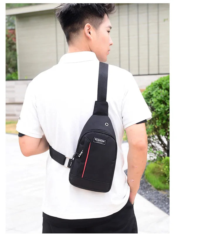 Men Fashion Multifunction Shoulder Bag Crossbody Bag On Shoulder Travel Sling Bag Pack Messenger Pack Chest Bag For Male