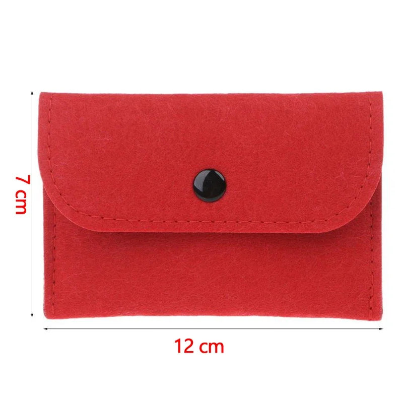 Unisex Felt Coin Purse Bag Women Girls Mini Zipper Coin Wallet Case Casual Square Money Change Card Key Holder Pouch