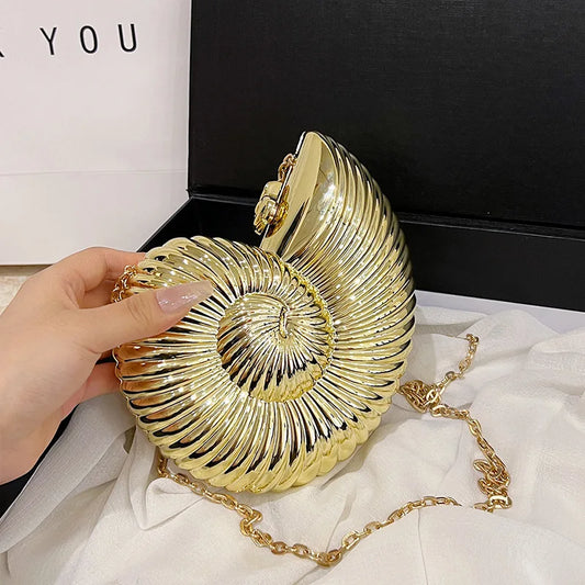 New  Conch Fashion Evening  Banquet Bag Chain Bar Dinner Sparkling Acrylic Handbag 2024