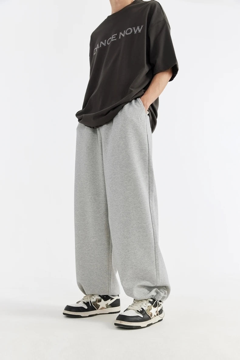 INFLATION Skin-friendly Sweatpants Unisex Cool Feeling Breathable Wide Leg Pants