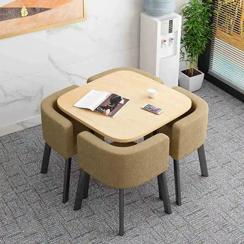 Folding table, household small dining table, shop noodle negotiation table, table and chair combination, reception round table