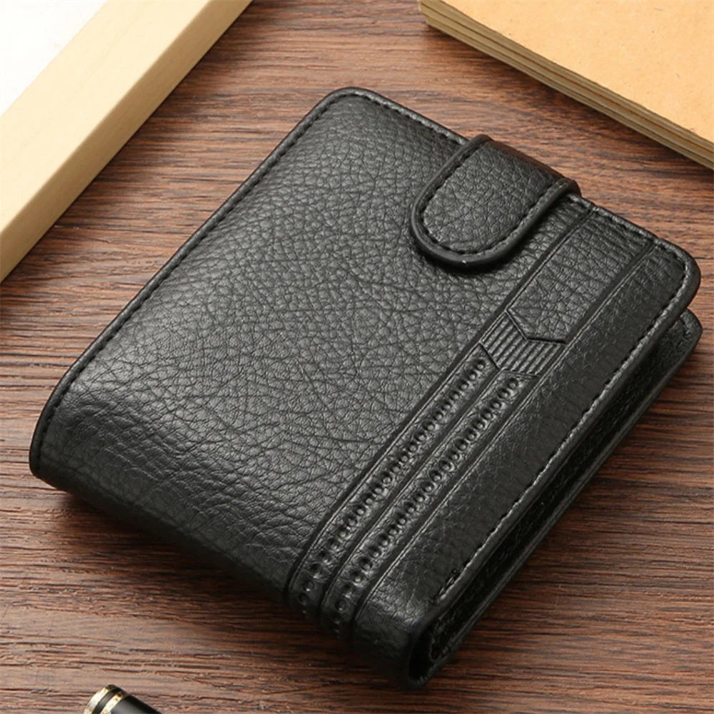 New Men Short Bifold PU Leather Male Hasp Wallet Credit ID Card Holder Men's Wallet Billfold Purse Clutch Men's Purses Money Bag