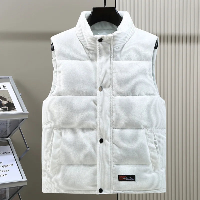 2024 Winter Trend Fashion Cashmere Cotton Vest Men's New Autumn and Winter Cotton Vest Thickened Thermal Vest Coat