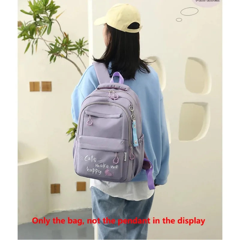 Girl School Bag Backpack Back Pack For Teenager Women Children Female Pink Schoolbag Primary High Bagpack Class Teens Child Kids