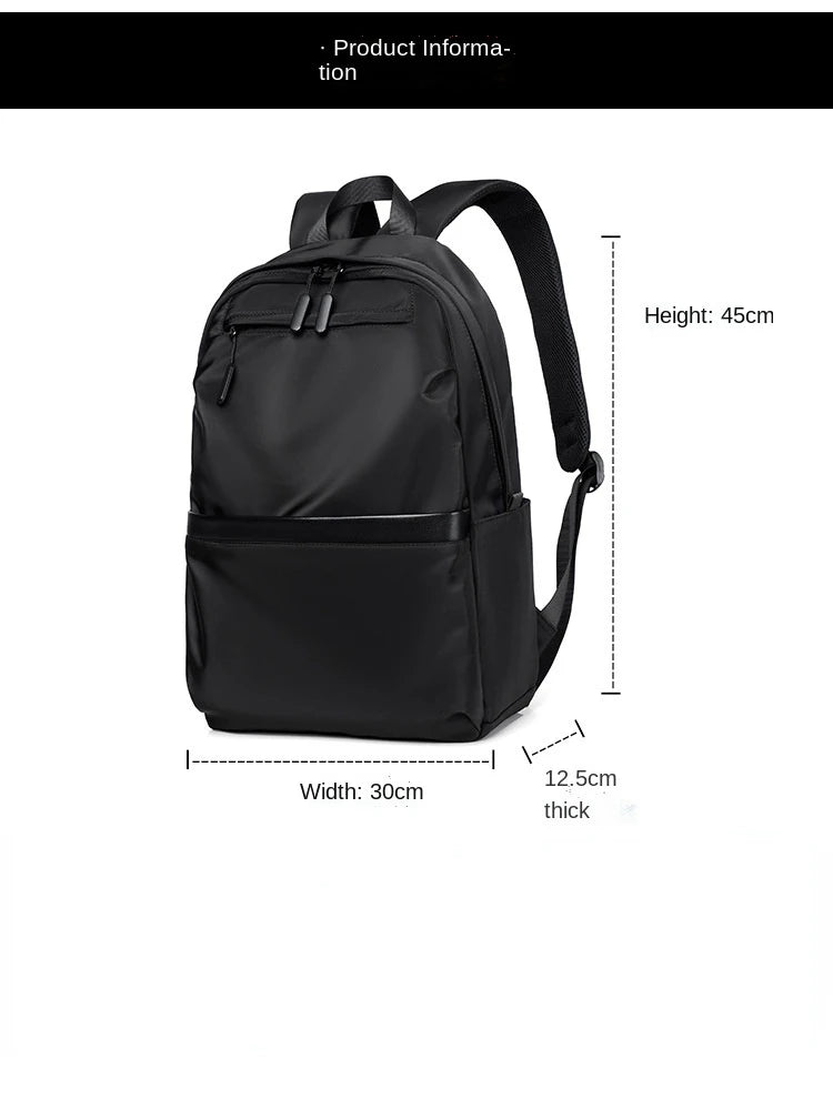 New Style Men's Business Backpack Nylon Solid Color Large Capacity  Student Schoolbag  Travel Backpack on Sale