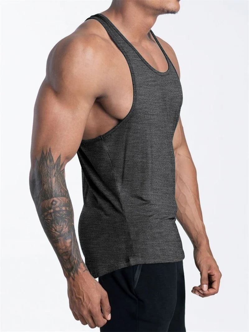 Men's Sports Fitness Tank Top Summer GYM Training  Undershirt Running Basketball Quick Drying Breathable loose Tank Top men tops