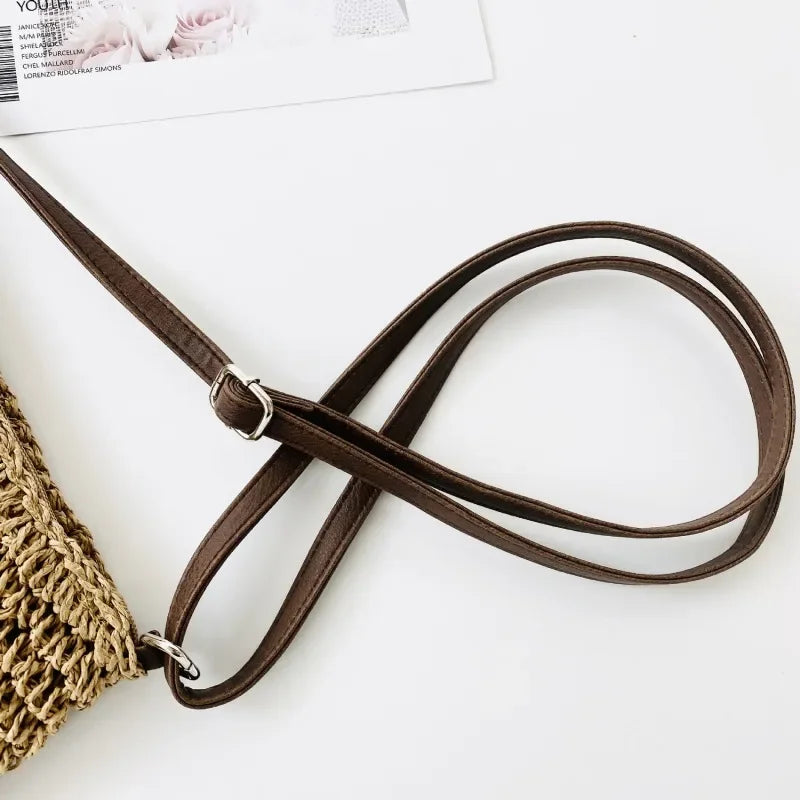 Ladies Fashion Summer Straw Crossbody Bag Women Beach Holiday Shopping Woven Shoulder Handbag Messenger Purses For Women Bags