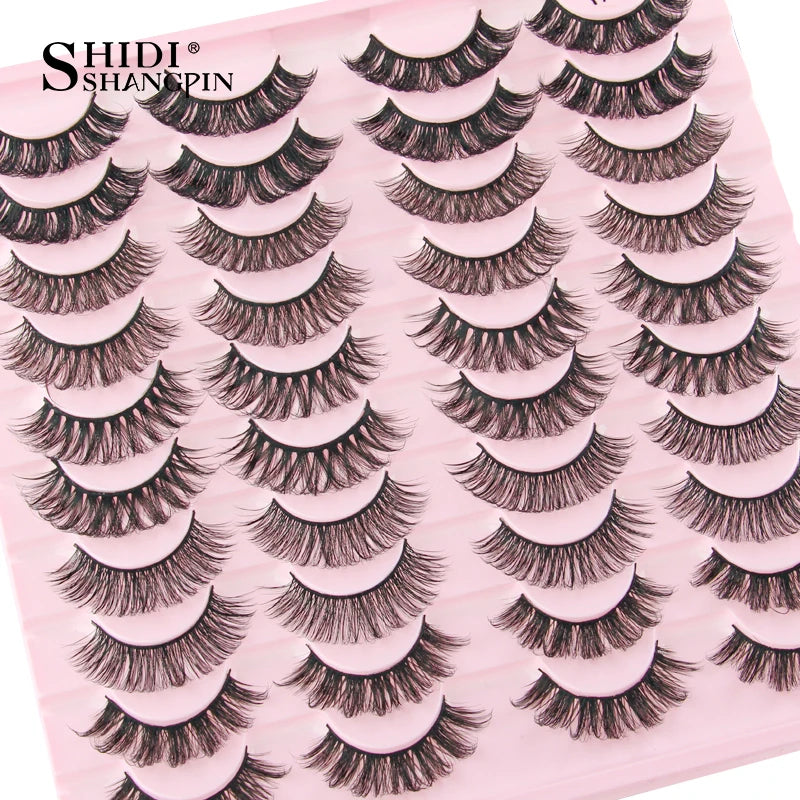 SHIDISHANGPIN 3/10/20 paires de faux cils en vison dramatiques en désordre 3D boucles russes D Cosplay faux cils maquillage