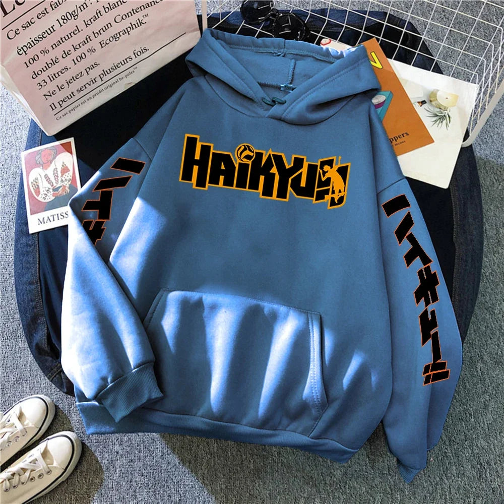 Japan Anime Haikyuu Manga Prints Hoodies Mens New Fashion Hoody Hip Hop Fleece Sweatshirts Crewneck Pullovers Cute Clothing Man