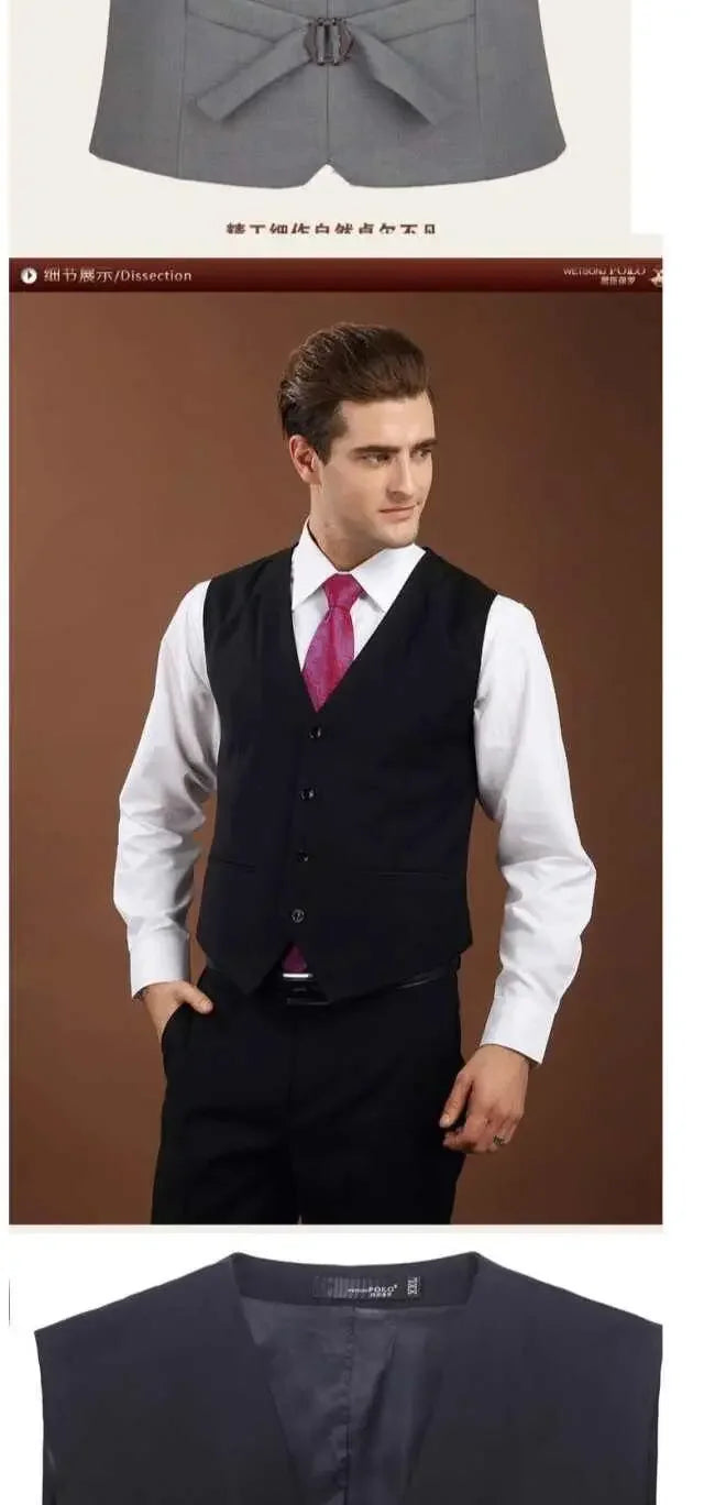 Gilets de costume pour hommes, nouvelle collection, coupe ajustée, gilet de costume pour hommes, gilet décontracté sans manches, veste d'affaires formelle