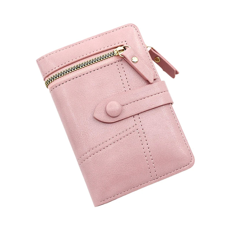 Ultra-thin PU Leather Wallet For Women Fashion Short Card Holder Luxury Designer Solid Color Clutch Bag Wallet