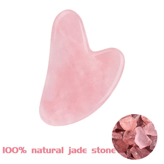 Natural Jade Gua Sha Massage Tools Rose Quartz Stone Scraper GuaSha Facial Tool for Face Neck Body Prevents Wrinkles Beauty Care