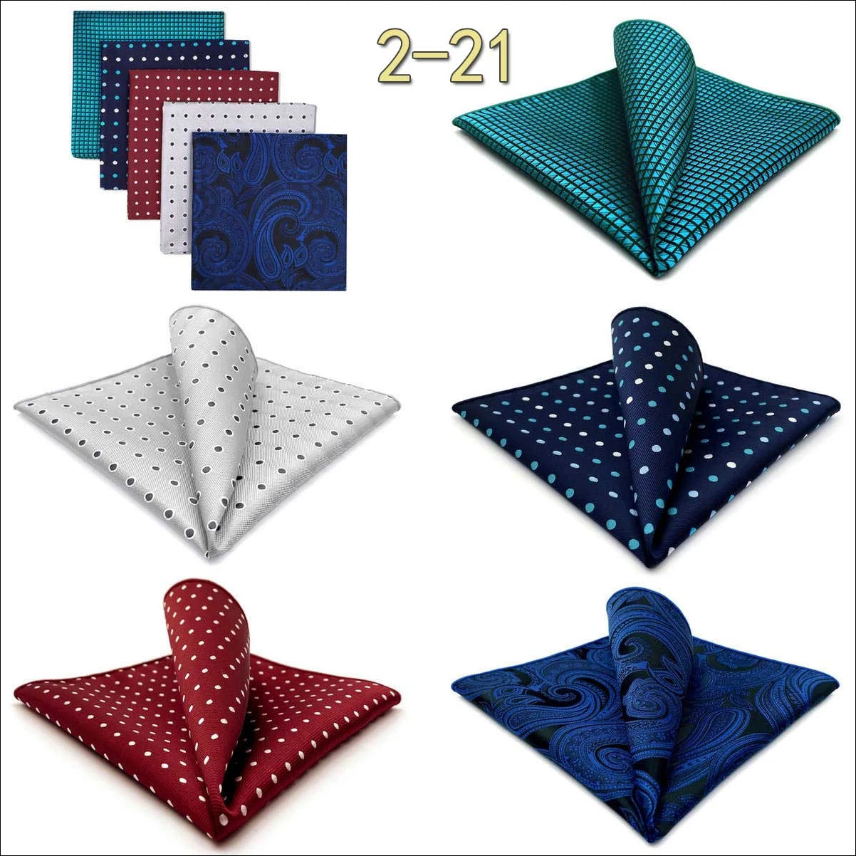 5 Pieces Mens Pocket Squares Wedding Handkerchiefs Set Fashion Formal Bundle Luxury Unique