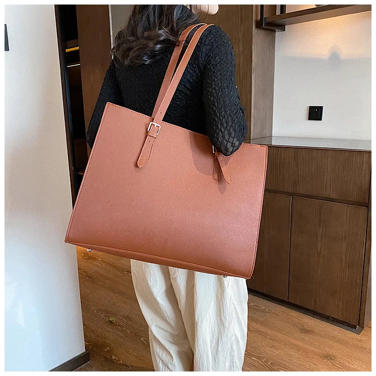 New Women Retro Tote Bags Messenger Handbag High Quality PU Leather Shoulder Bag Big Casual Crossbody Bag