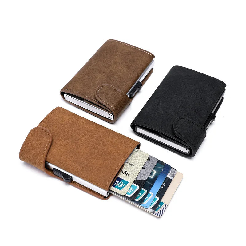 Men Business Aluminum Cash ID Card Holder RFID Blocking Slim Metal Wallet Coin Purse Credit Card Wallet