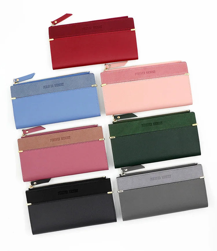 2024 New Long Women Wallets Clutch Zipper Coin Pocket Name Engraved Female Wallet Large Capacity Card Holder Brand Women's Purse