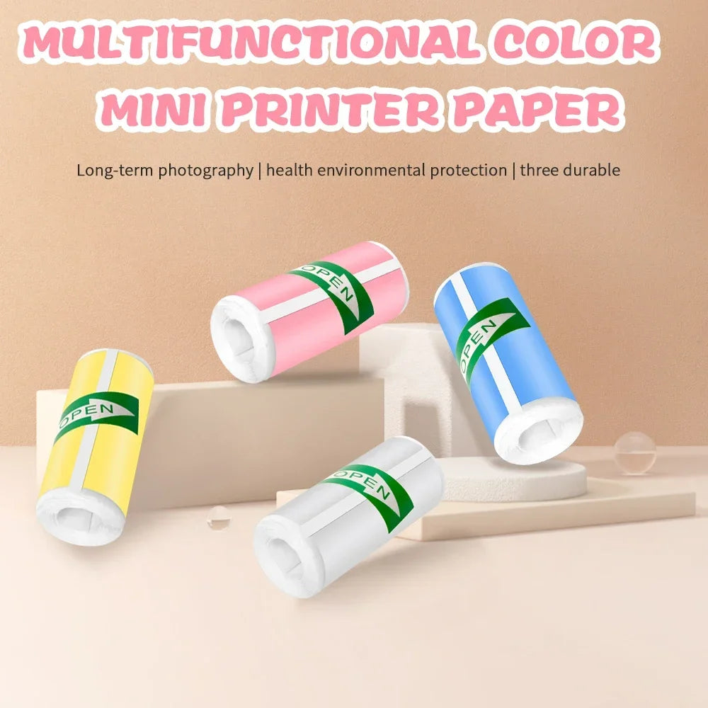 Mini Printer Color Sticker Thermal Paper Label Paper Sticker Photo Papers For PeriPage PAPERANG Poooli 57mm width Photo Printer