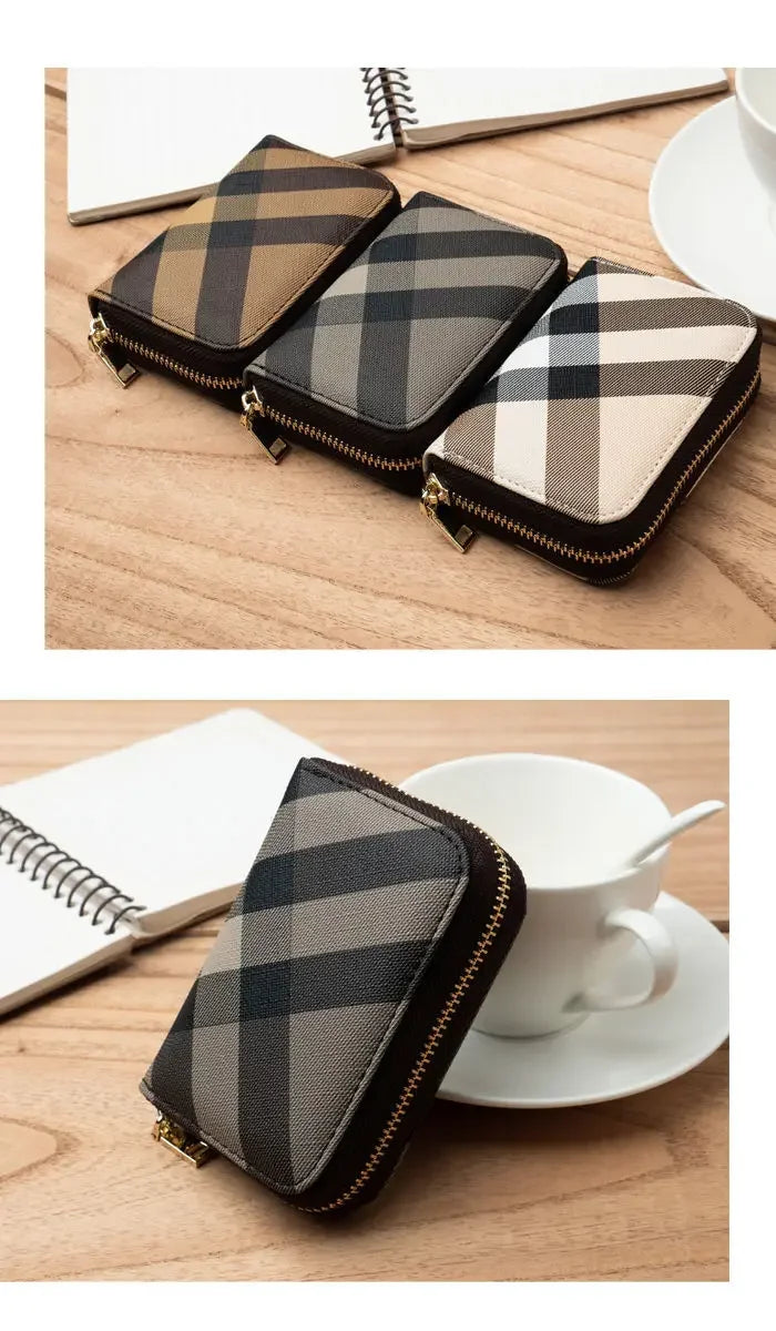 New Casual Wallet Multi-Slot Card Holder Zipper Coin Purse Small Clutch PU Money Bag Purse Cardholder Wallets for Men and Women