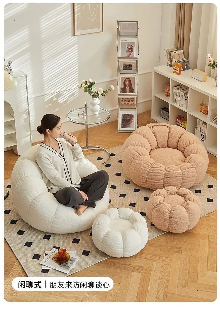 Stool Unique Filling Sofa Yellow White Bedroom Corner Lazy Living Room Bean Bag Puffs Sleeper Floor Canape Salon Furniture Home